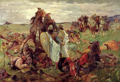 The Battle Between Russians and Tatars, 1916 by Sergey Nikolayevich Arkhipov